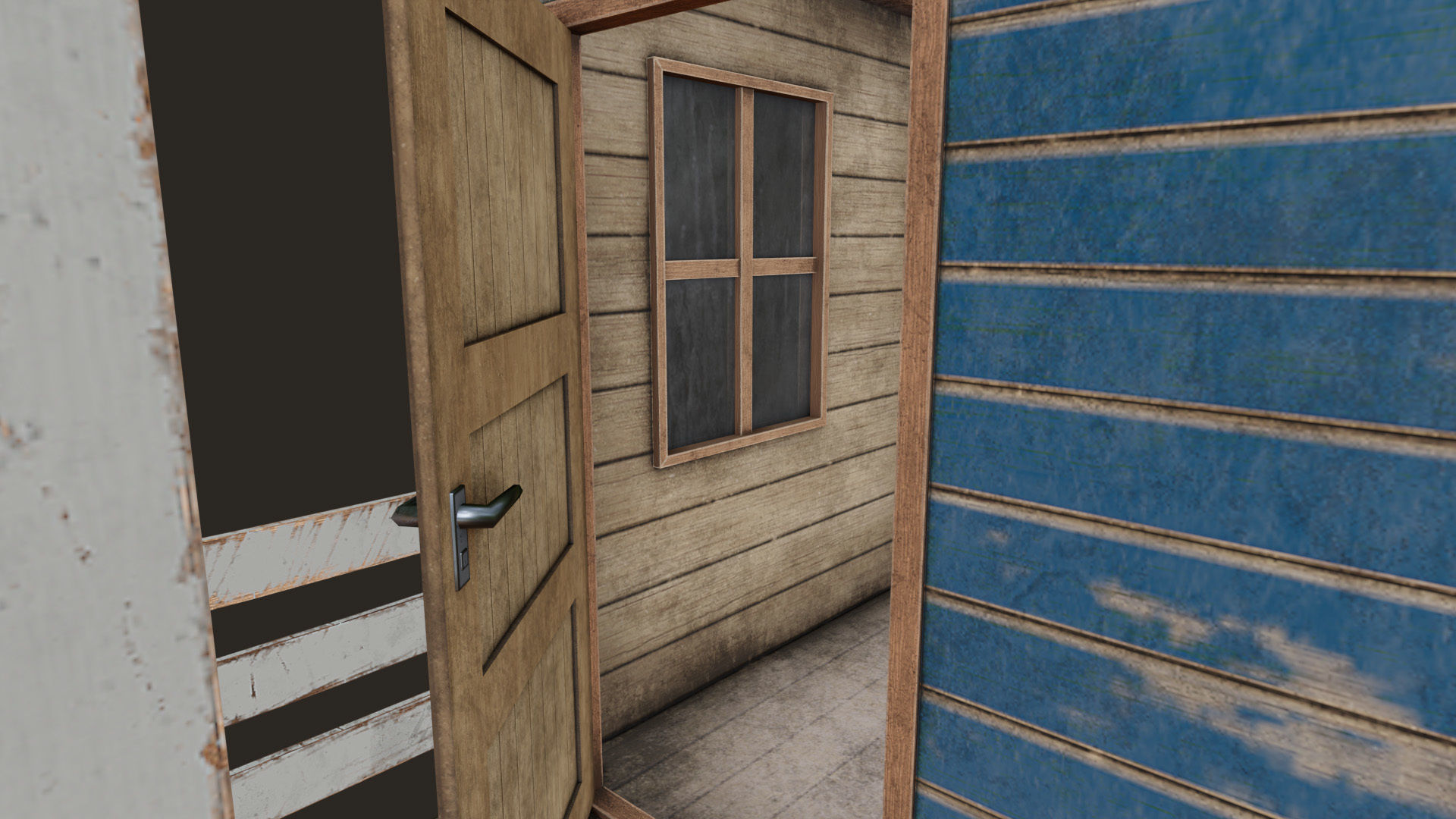 Worn Shed PBR Game-Ready Low-poly 3D model_12