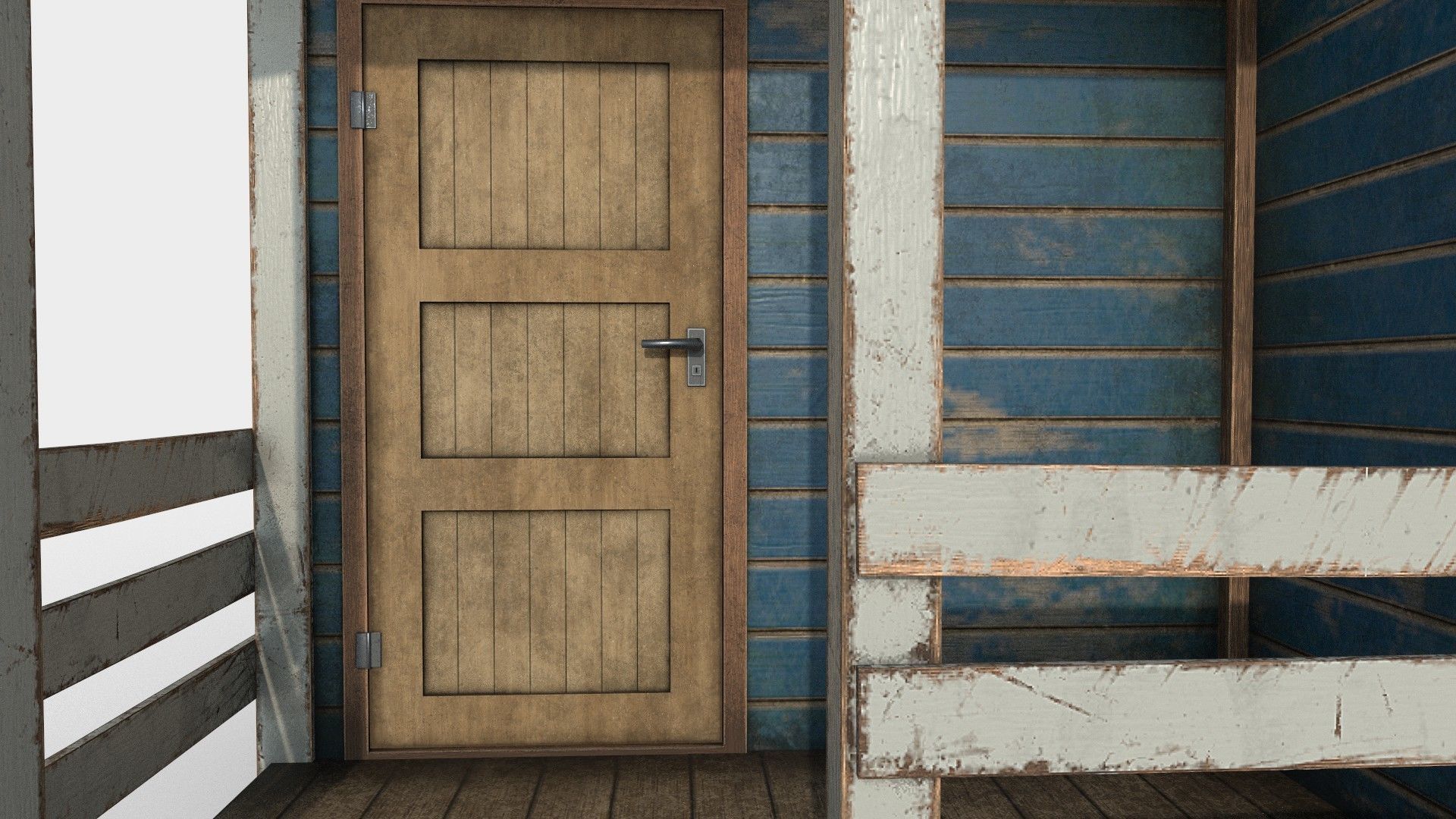 Worn Shed PBR Game-Ready Low-poly 3D model_10