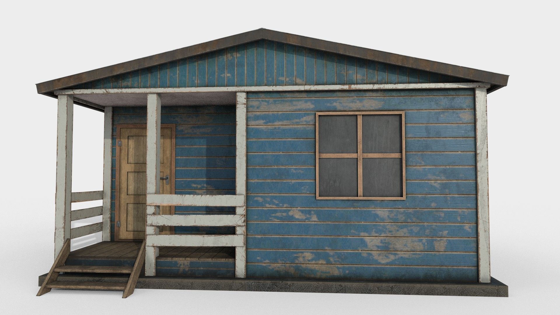 Worn Shed PBR Game-Ready Low-poly 3D model_2