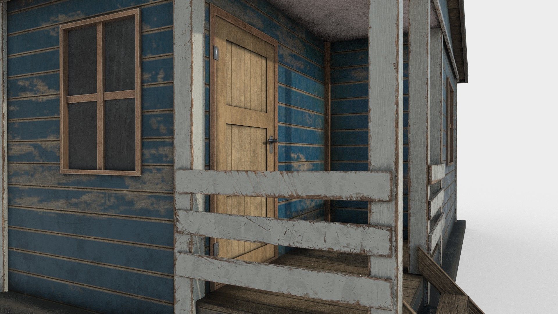 Worn Shed PBR Game-Ready Low-poly 3D model_8