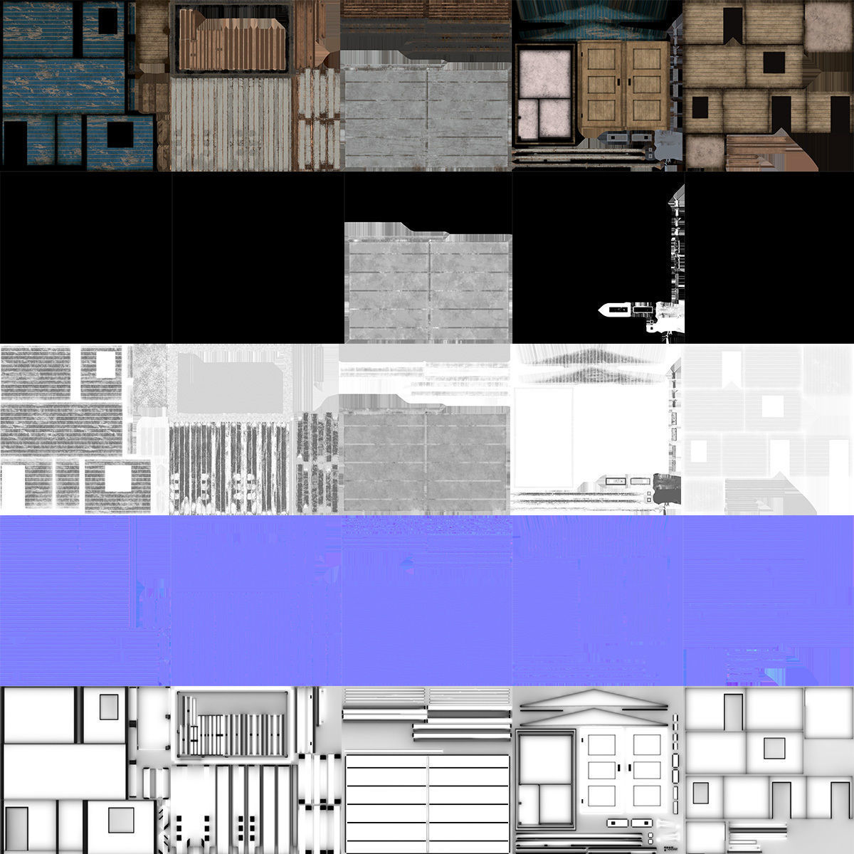 Worn Shed PBR Game-Ready Low-poly 3D model_24