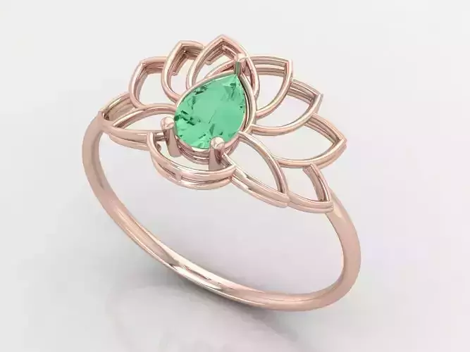Lotus Ring 3D Print 3D print model