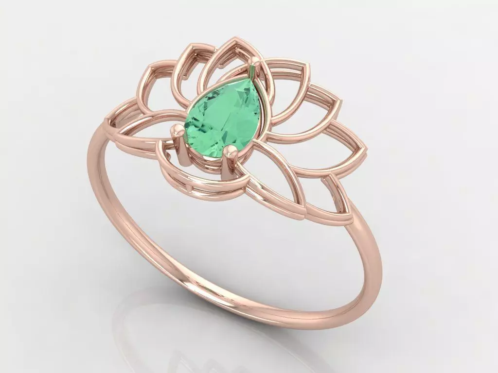 Lotus Ring 3D Print 3D print model_0