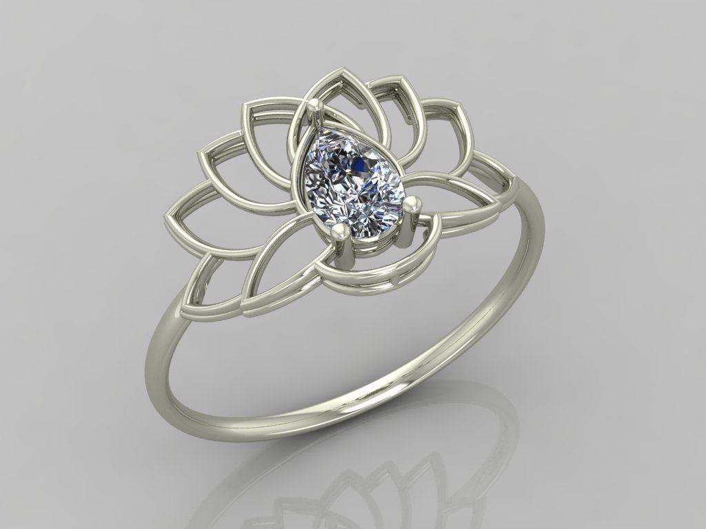 Lotus Ring 3D Print 3D print model_2