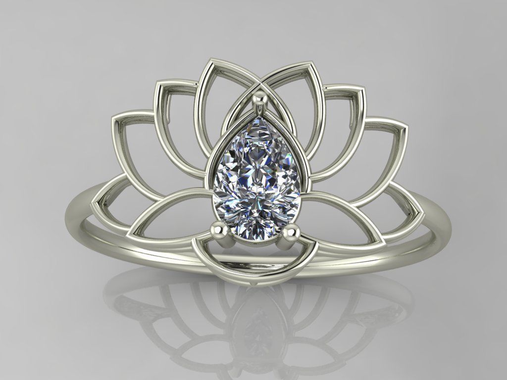 Lotus Ring 3D Print 3D print model_3