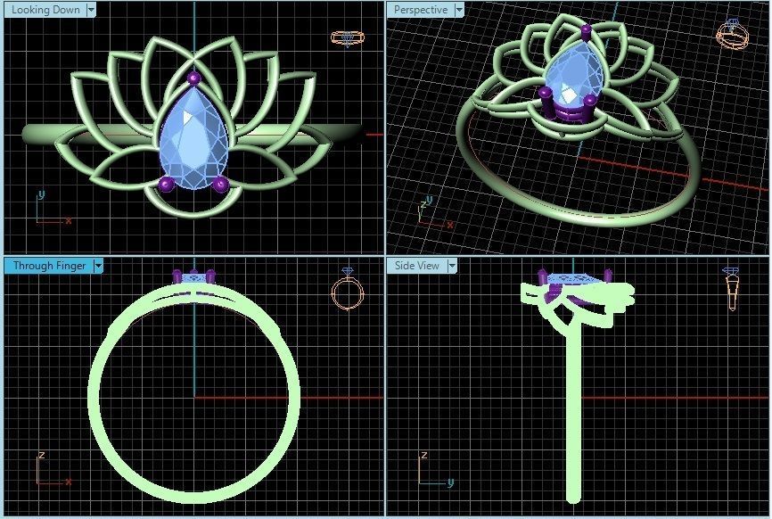 Lotus Ring 3D Print 3D print model_7