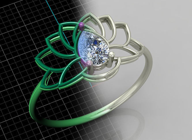 Lotus Ring 3D Print 3D print model_1