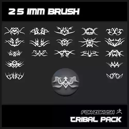 25 IMM BRUSH TRIBAL FOR ZBRUSH