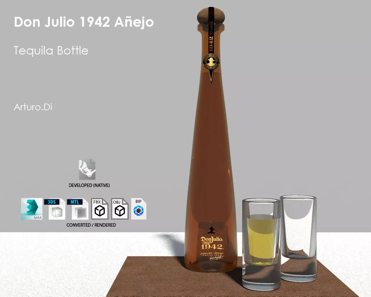 Don Julio 1942 Tequila Bottle 3D model