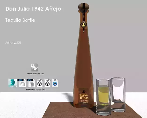 Don Julio  1942 Tequila Bottle 3D model