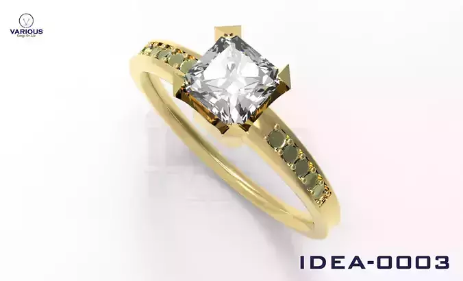 Simple engagement ring IDEA-0002 3D print model