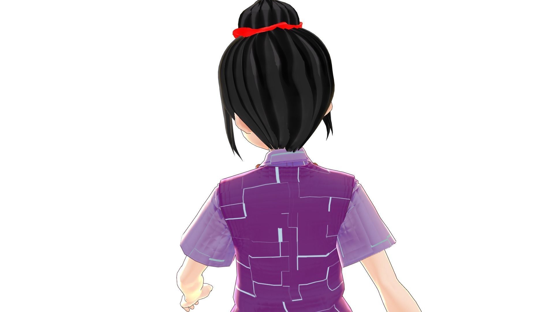  ASIAN STUDENT GIRL 3D MODEL RIGGED T POSE SHAPE KEYS 3D model_2