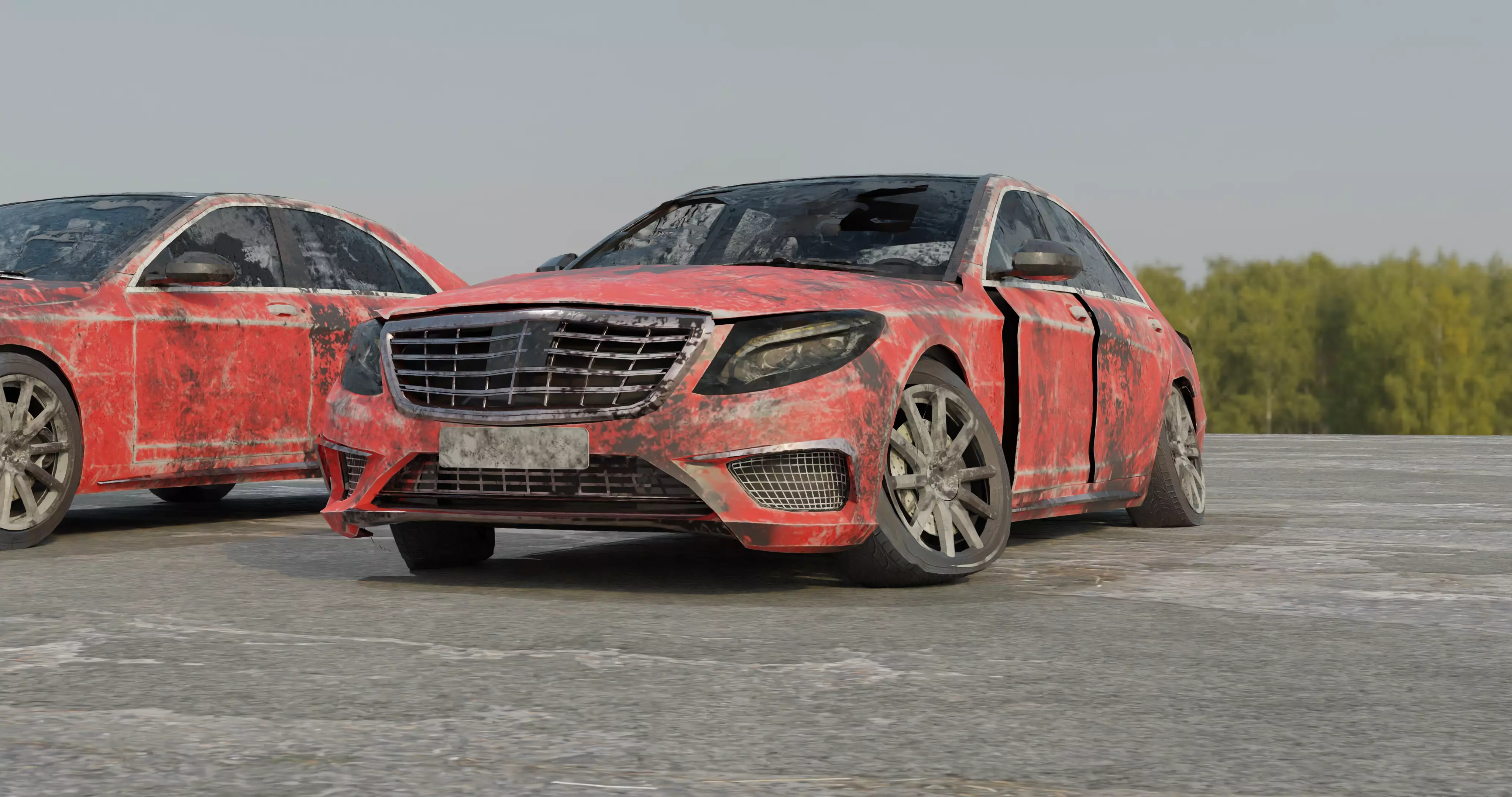 BEAT-UP CAR Free low-poly 3D model