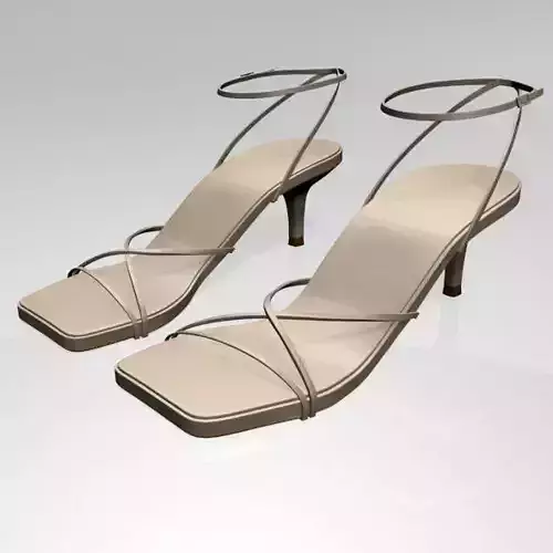 Square-Toe Strappy Stiletto Sandals 01
