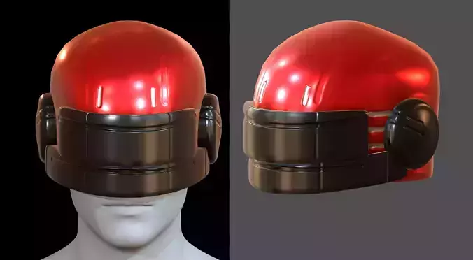 Gas mask helmet 3d model scifi Low-poly 
