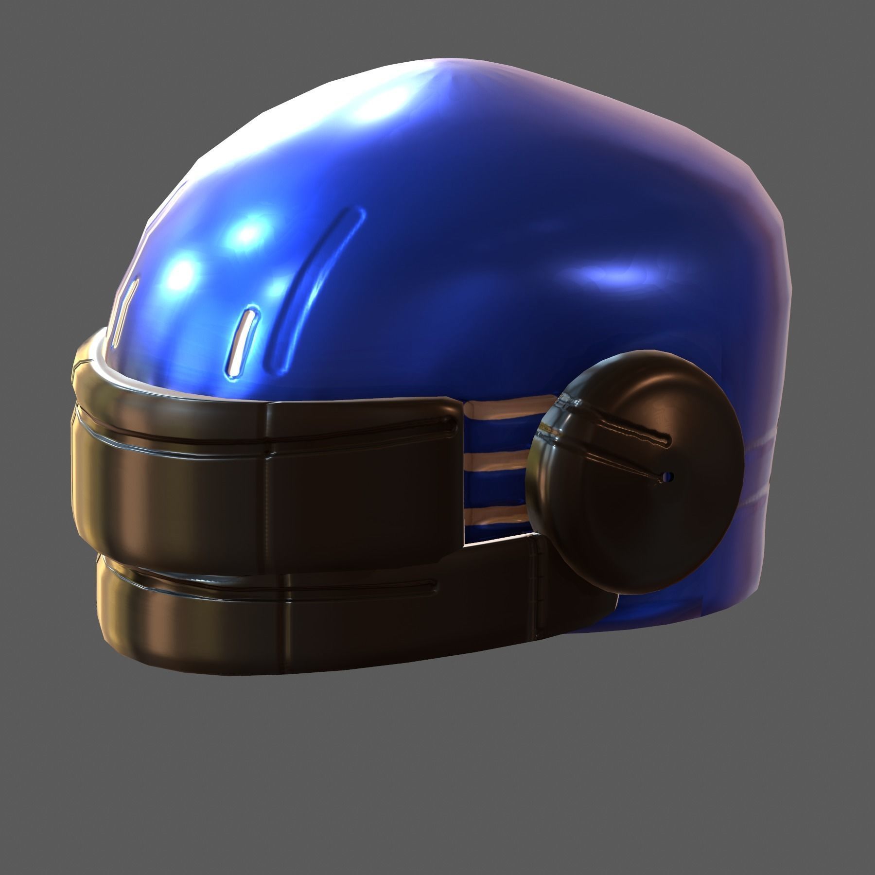Gas mask helmet 3d model scifi Low-poly  Low-poly 3D model_6