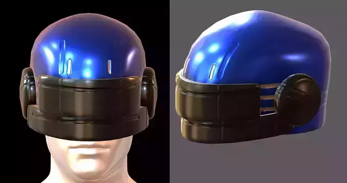 Gas mask helmet 3d model scifi Low-poly 
