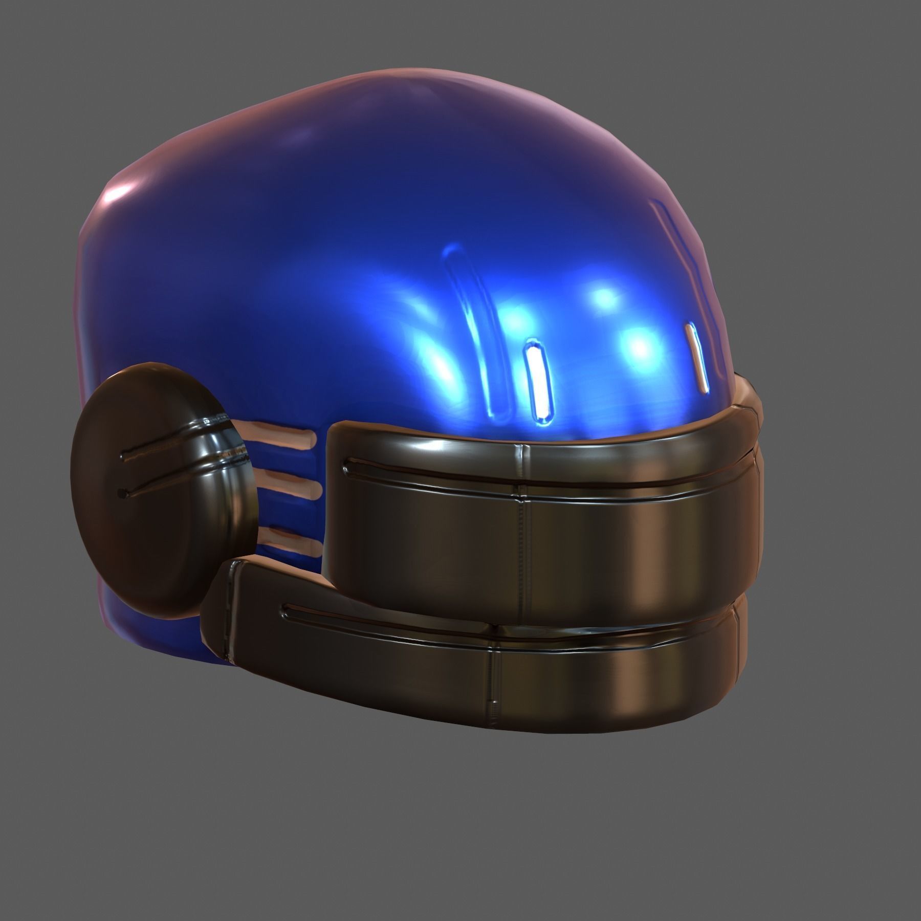 Gas mask helmet 3d model scifi Low-poly  Low-poly 3D model_3