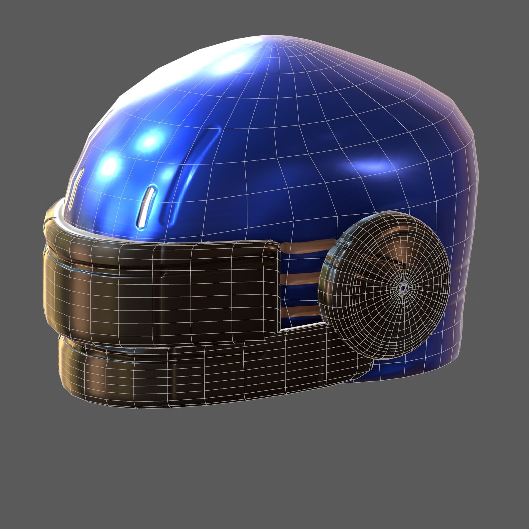 Gas mask helmet 3d model scifi Low-poly  Low-poly 3D model_7