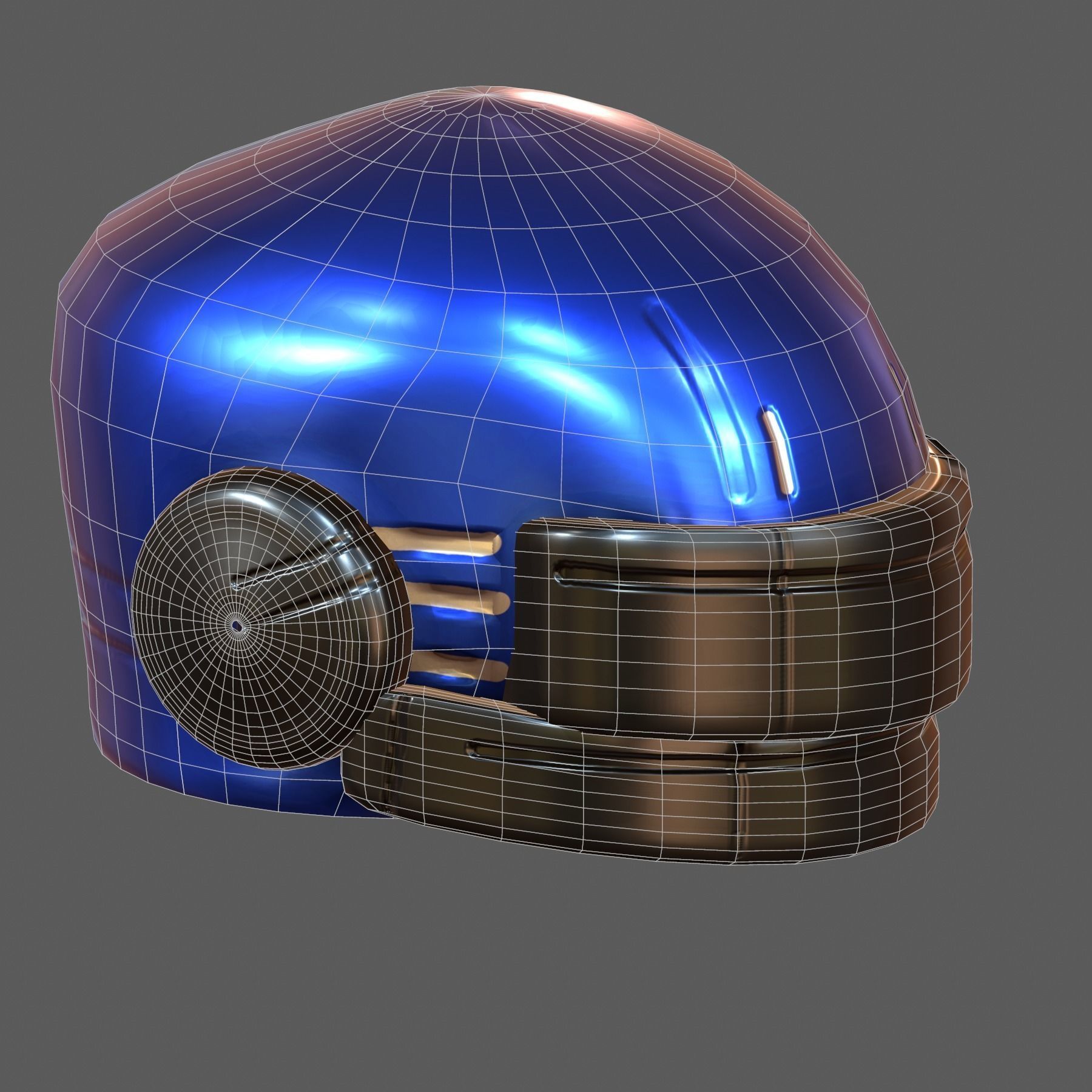 Gas mask helmet 3d model scifi Low-poly  Low-poly 3D model_8