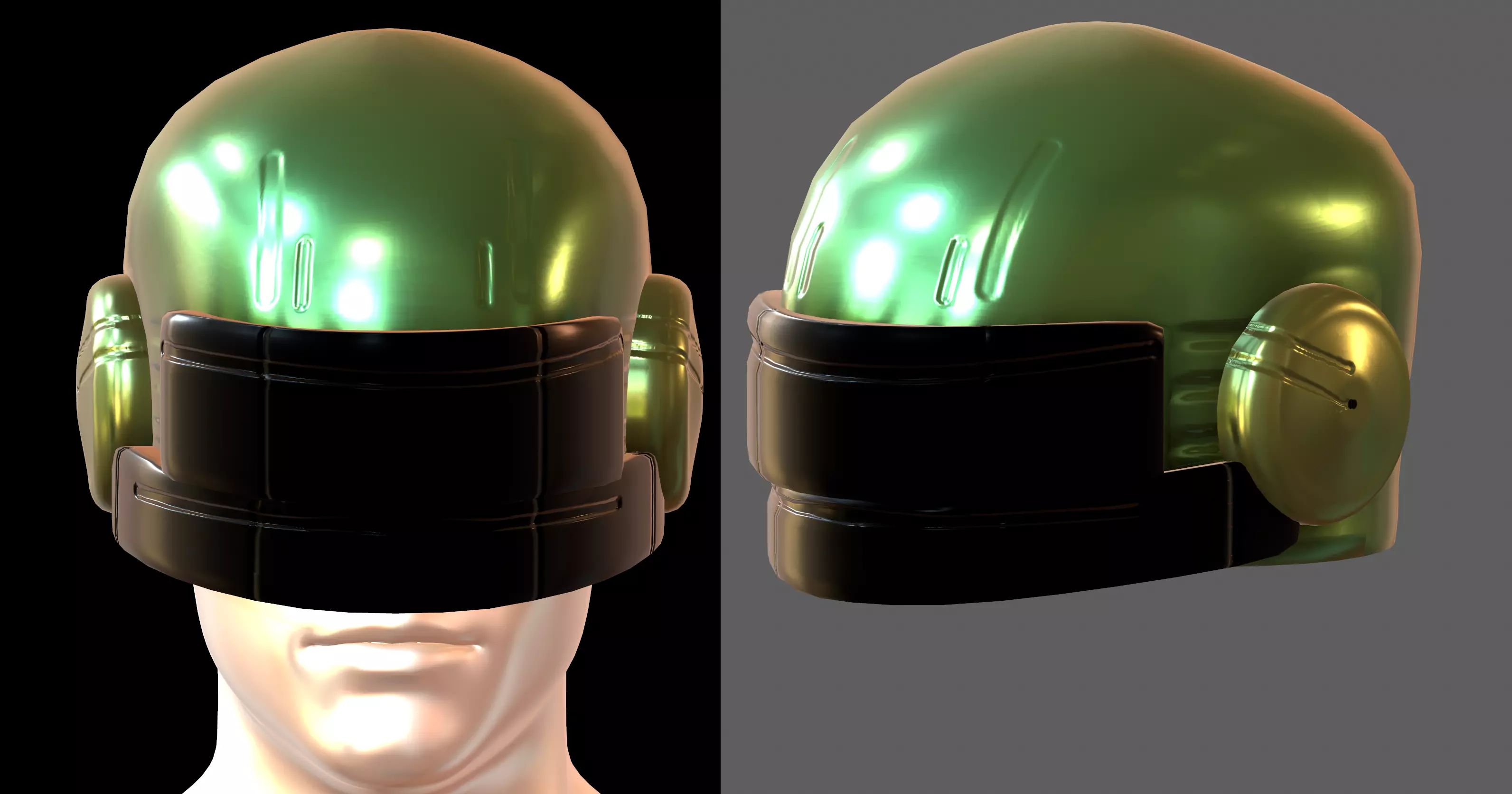 Helmet plastic mask protection pollution ball shaped Low-poly 3D model