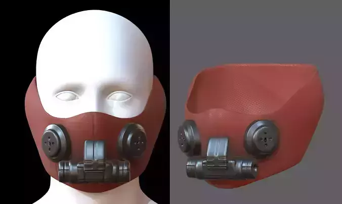 Gas mask helmet 3d model scifi Low-poly Low-poly 3D model
