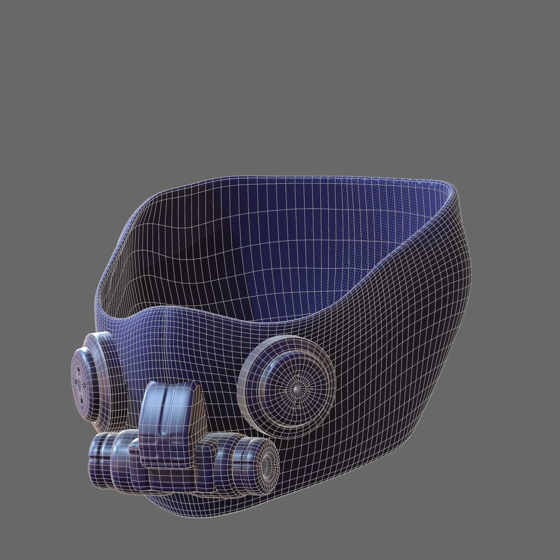 Gas mask helmet 3d model scifi Low-poly Low-poly 3D model_7