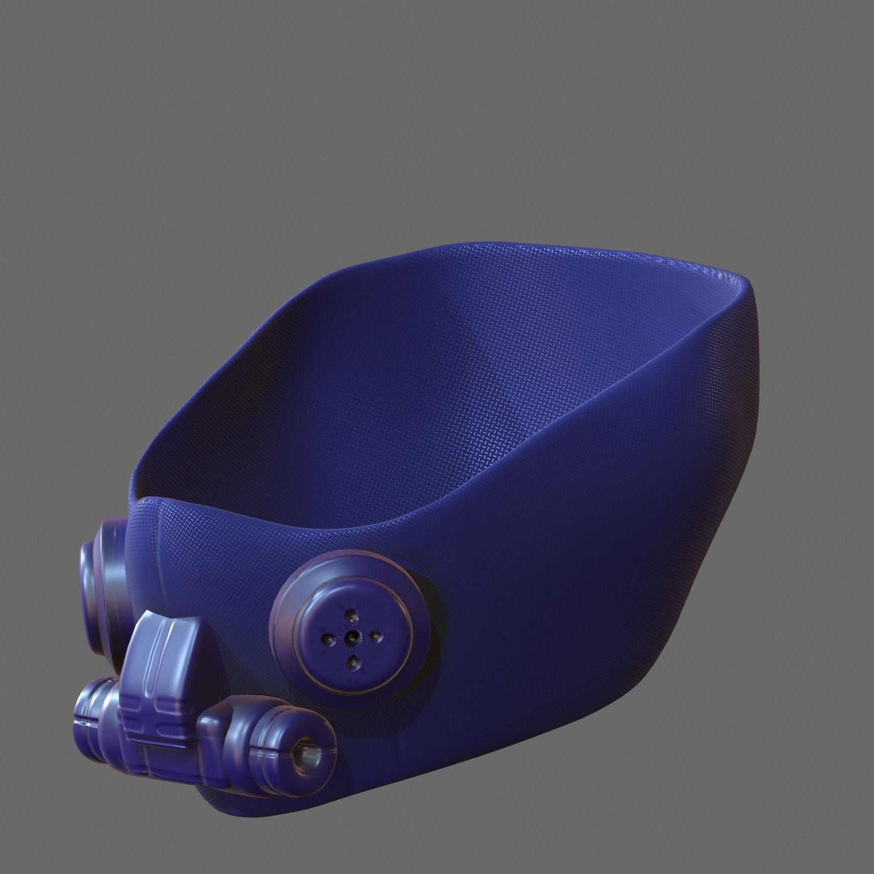 Gas mask helmet 3d model scifi Low-poly Low-poly 3D model_3