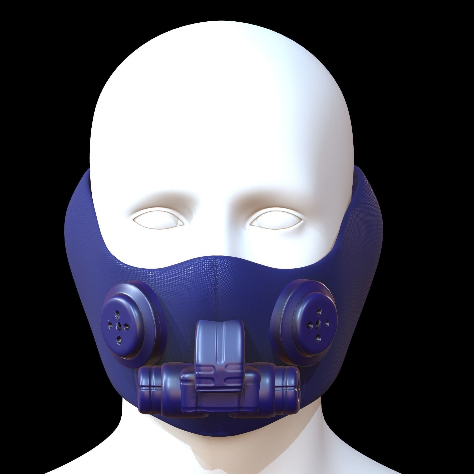 Gas mask helmet 3d model scifi Low-poly Low-poly 3D model_1