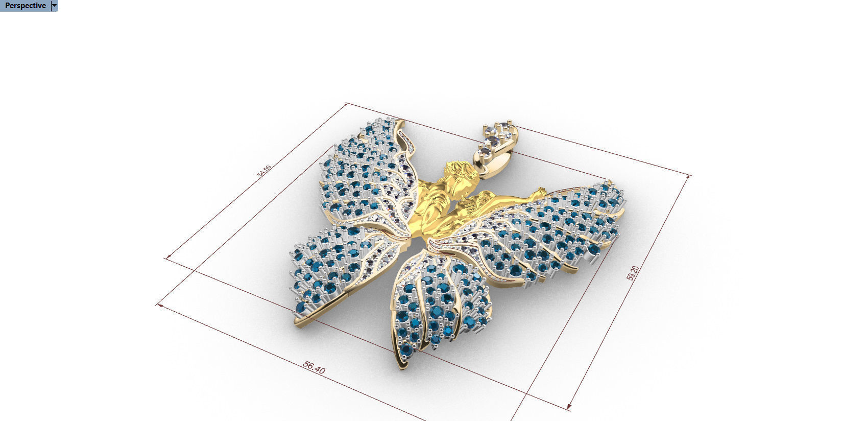 Butterfly  Pendant 3D print model_10