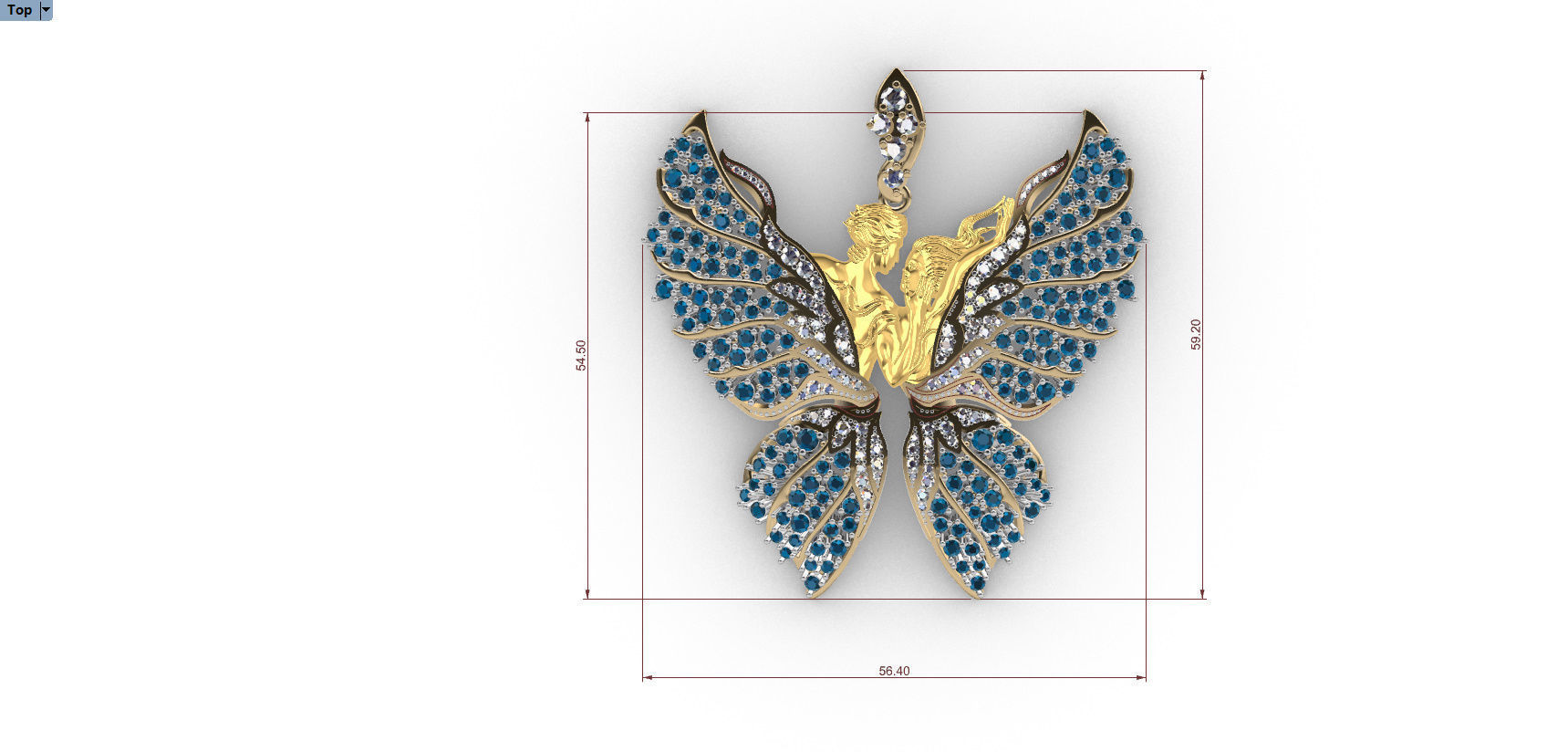Butterfly  Pendant 3D print model_6