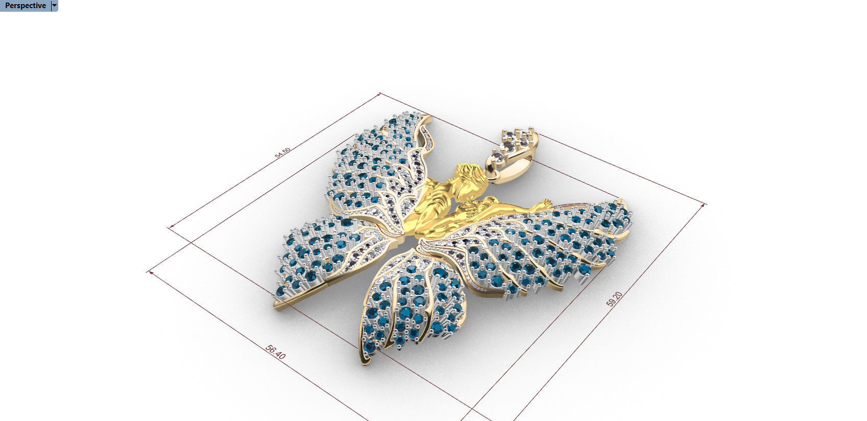 Butterfly  Pendant 3D print model_7