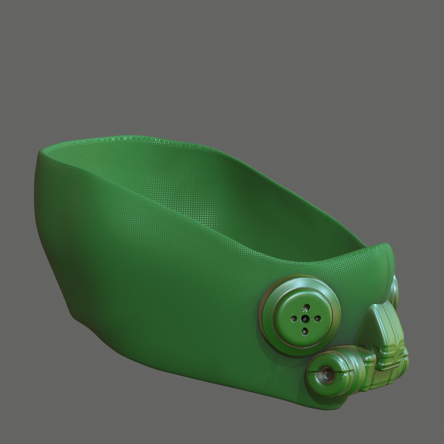 Gas mask helmet 3d model scifi Low-poly Low-poly 3D model_2