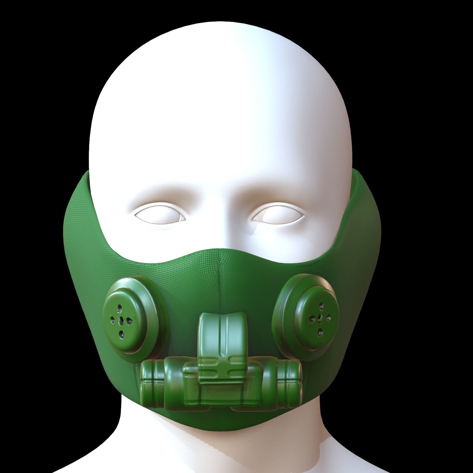 Gas mask helmet 3d model scifi Low-poly Low-poly 3D model_1