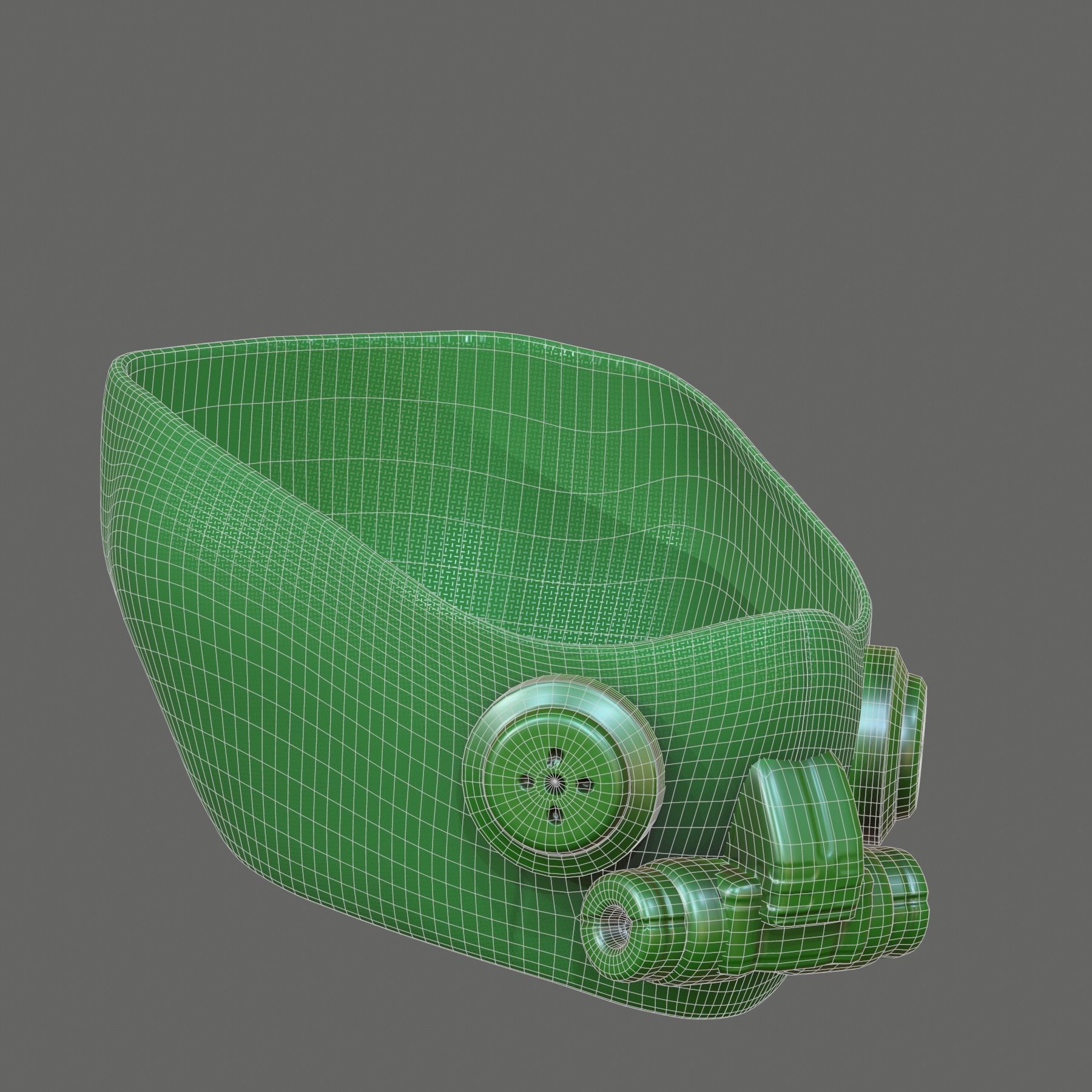 Gas mask helmet 3d model scifi Low-poly Low-poly 3D model_4