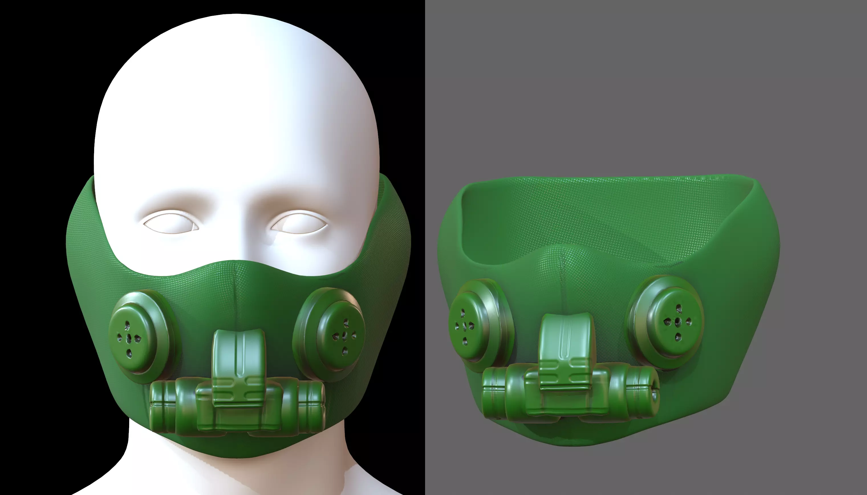 Gas mask helmet 3d model scifi Low-poly Low-poly 3D model_0