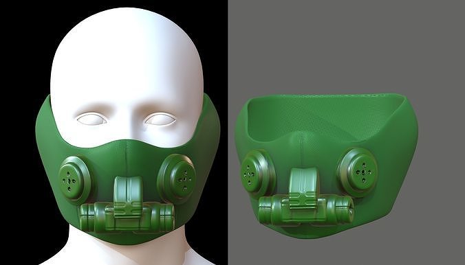 Gas mask helmet 3d model scifi Low-poly  Low-poly 3D model