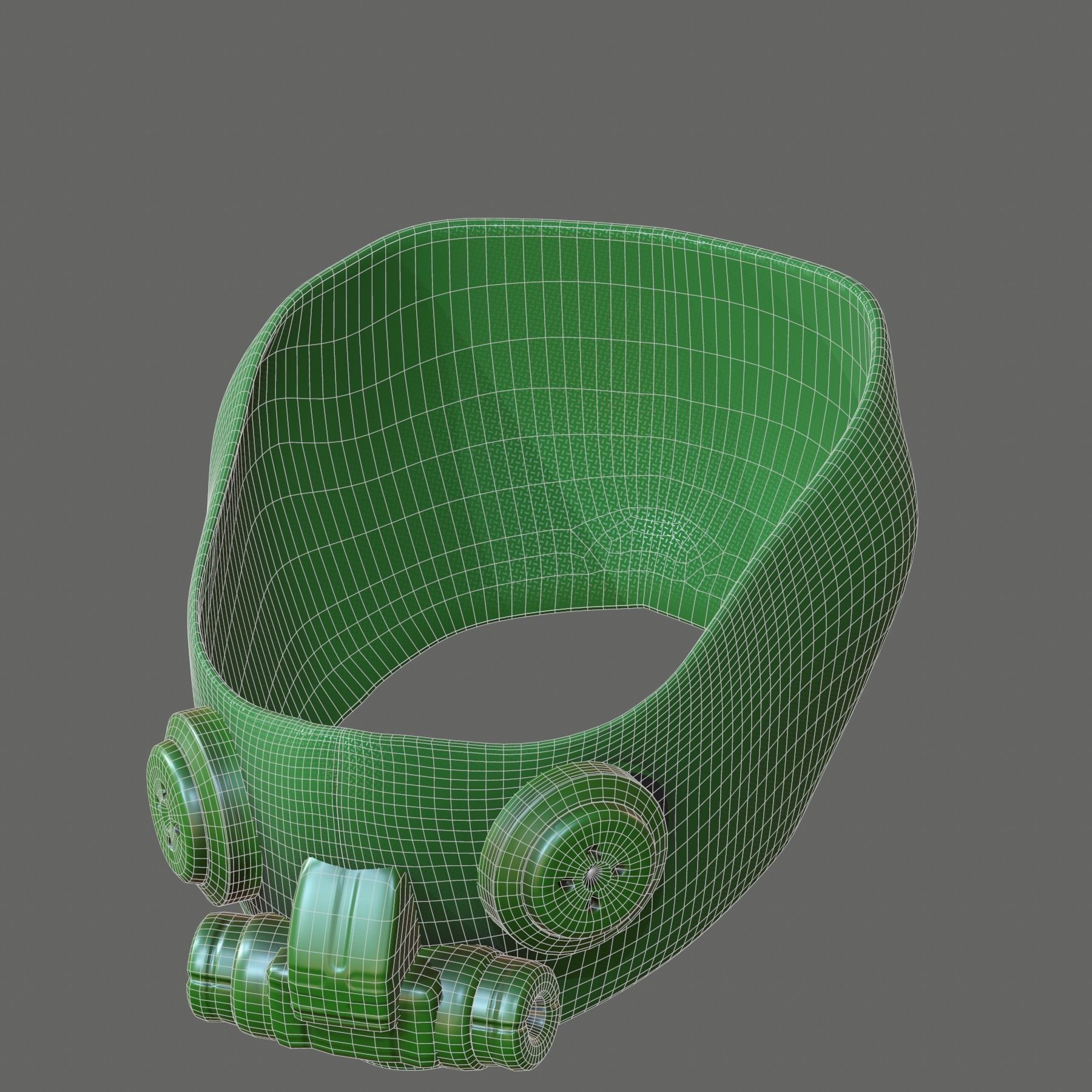 Gas mask helmet 3d model scifi Low-poly Low-poly 3D model_5