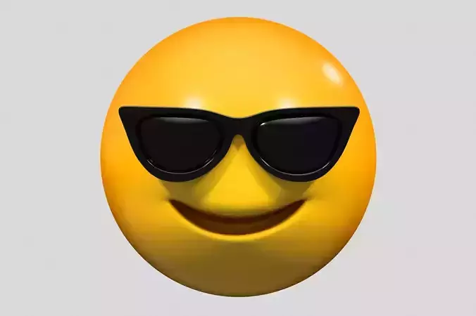 Emoji Smiling Face with Sunglasses 3D model