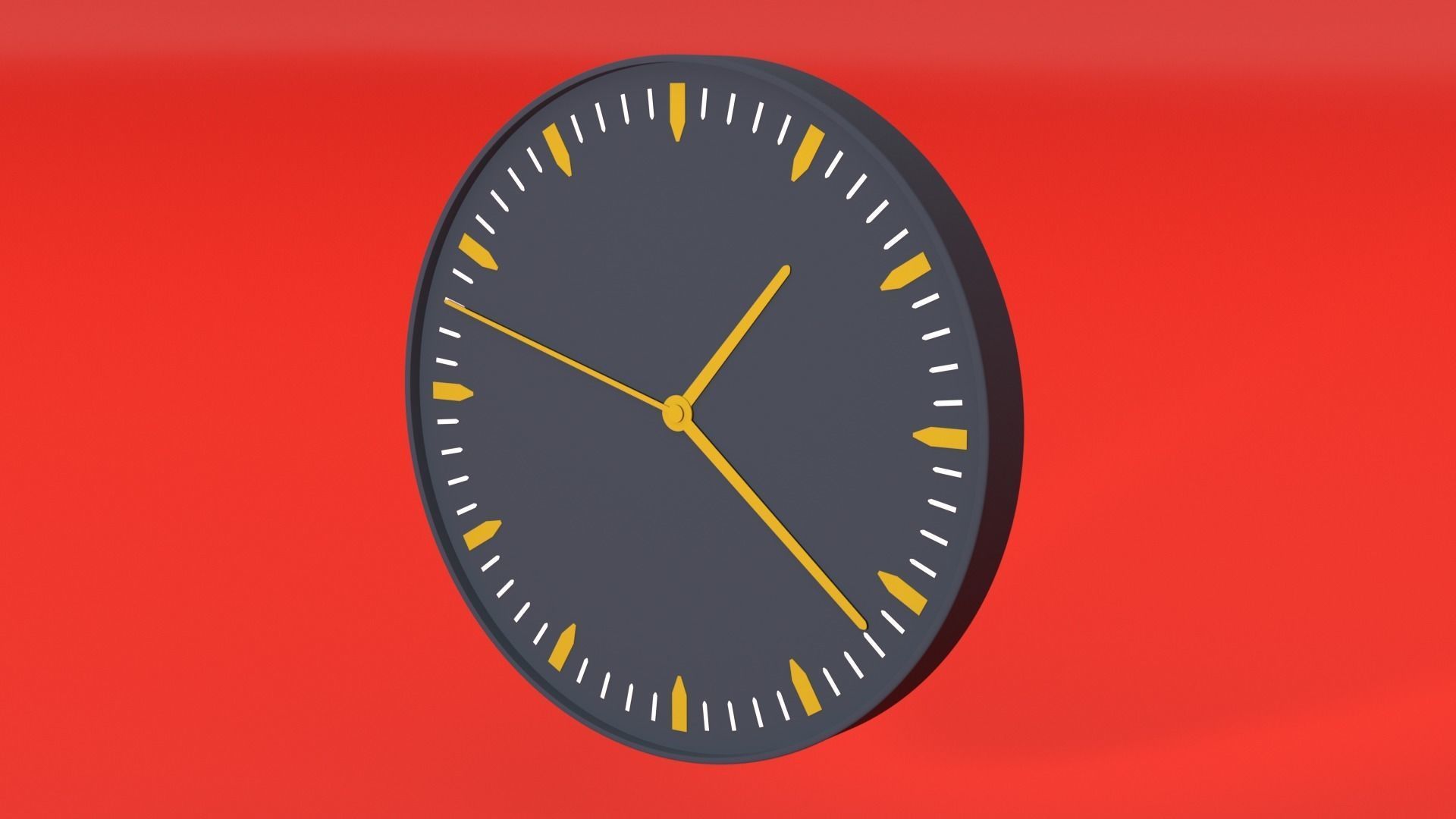 Wall Clock Low-poly 3D model_1