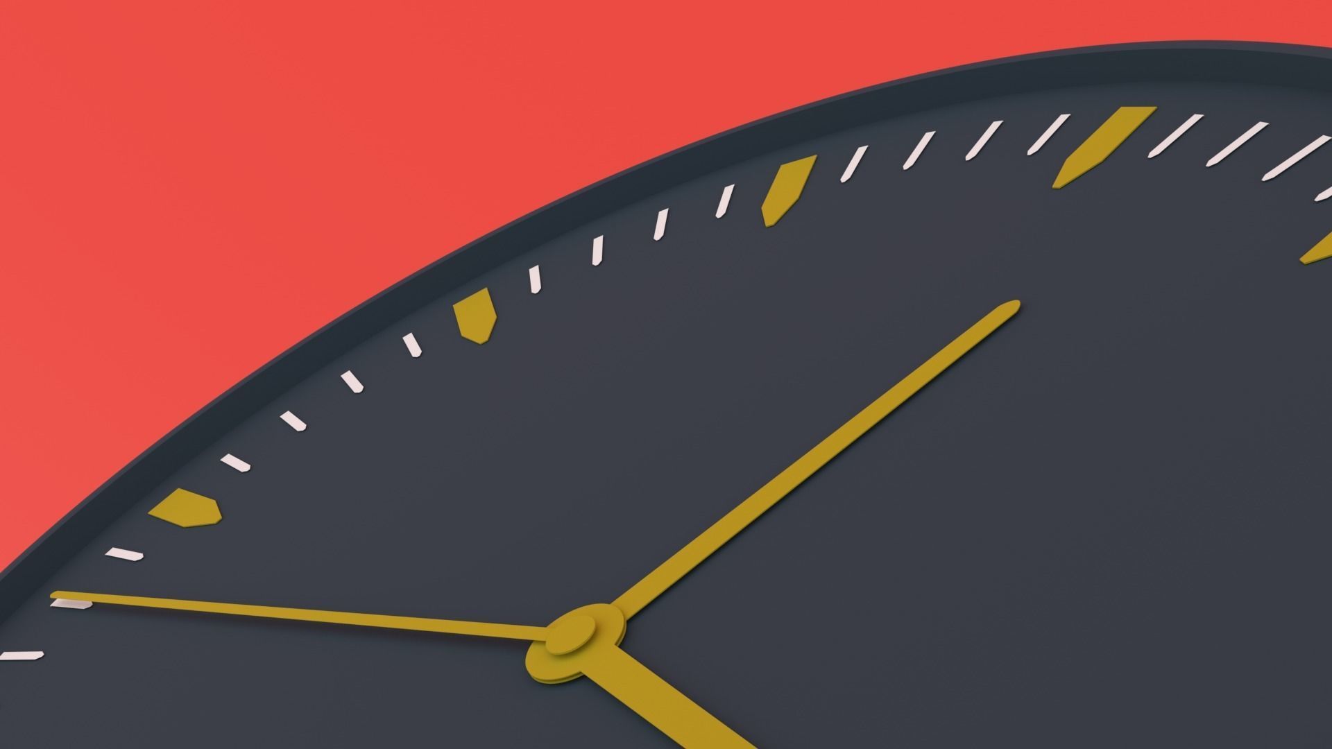 Wall Clock Low-poly 3D model_6