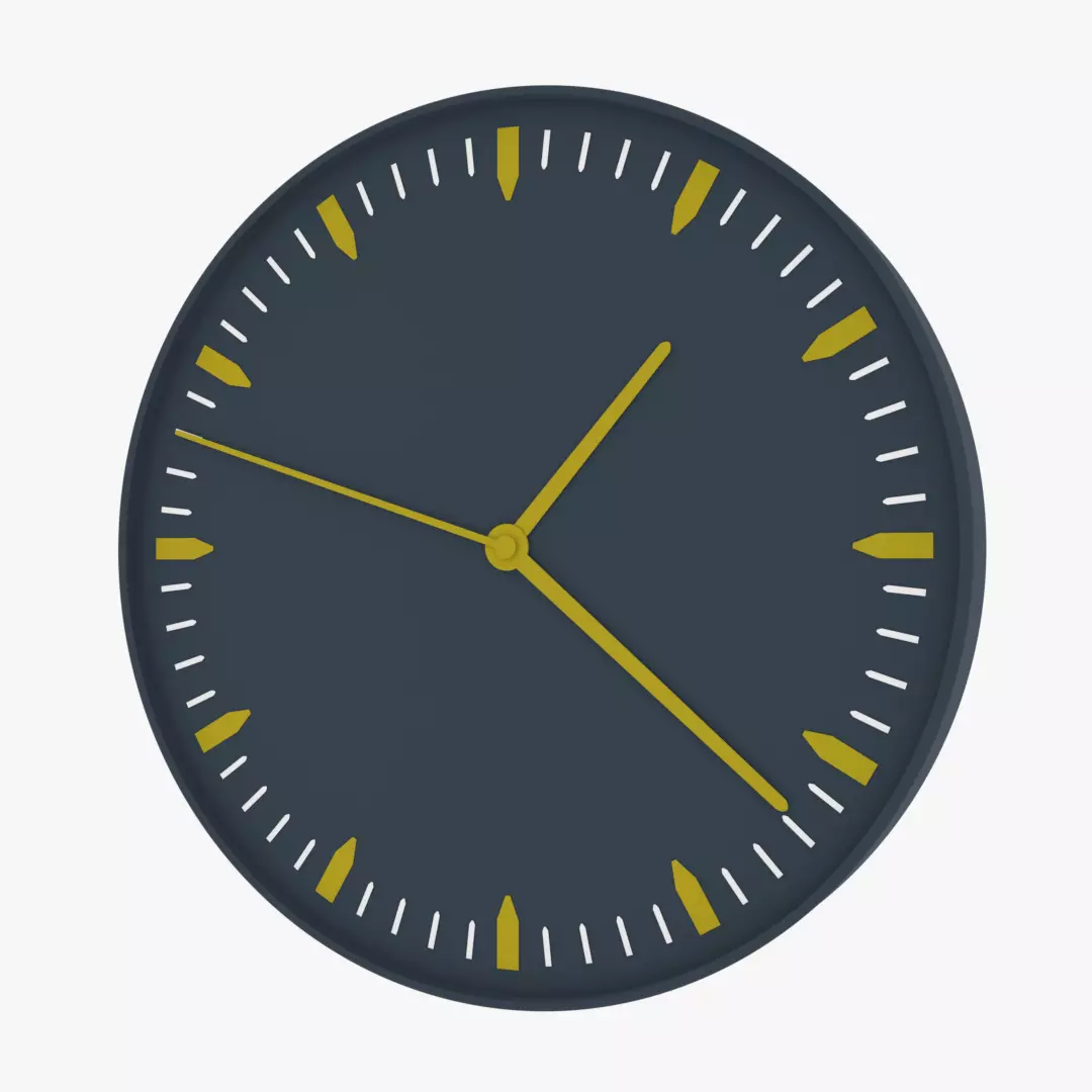 Wall Clock Low-poly 3D model_0