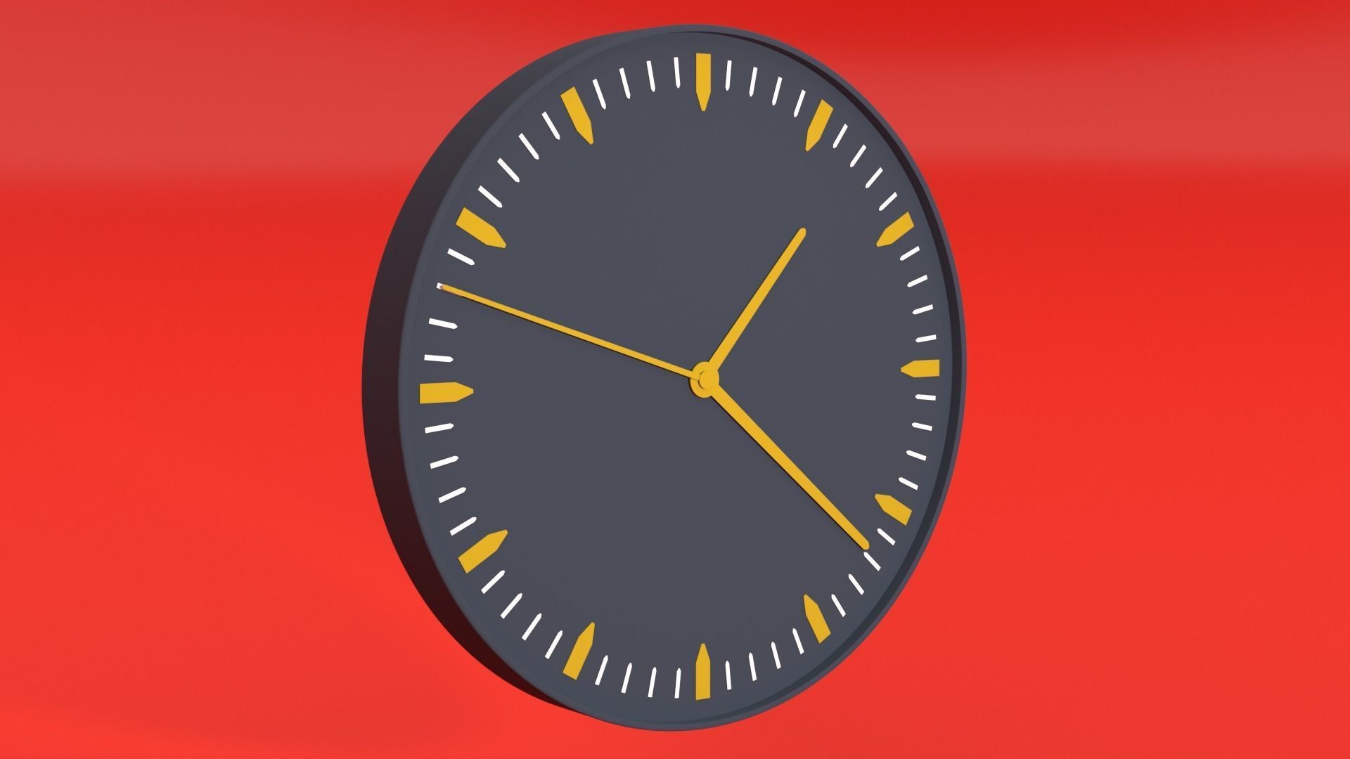 Wall Clock Low-poly 3D model_2