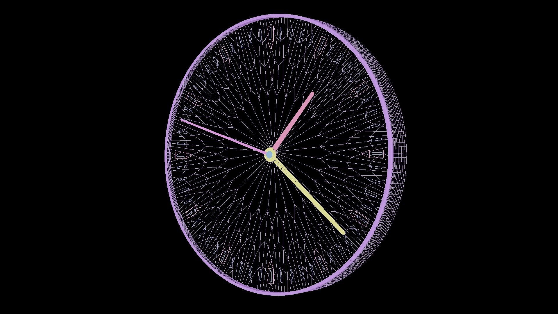 Wall Clock Low-poly 3D model_8