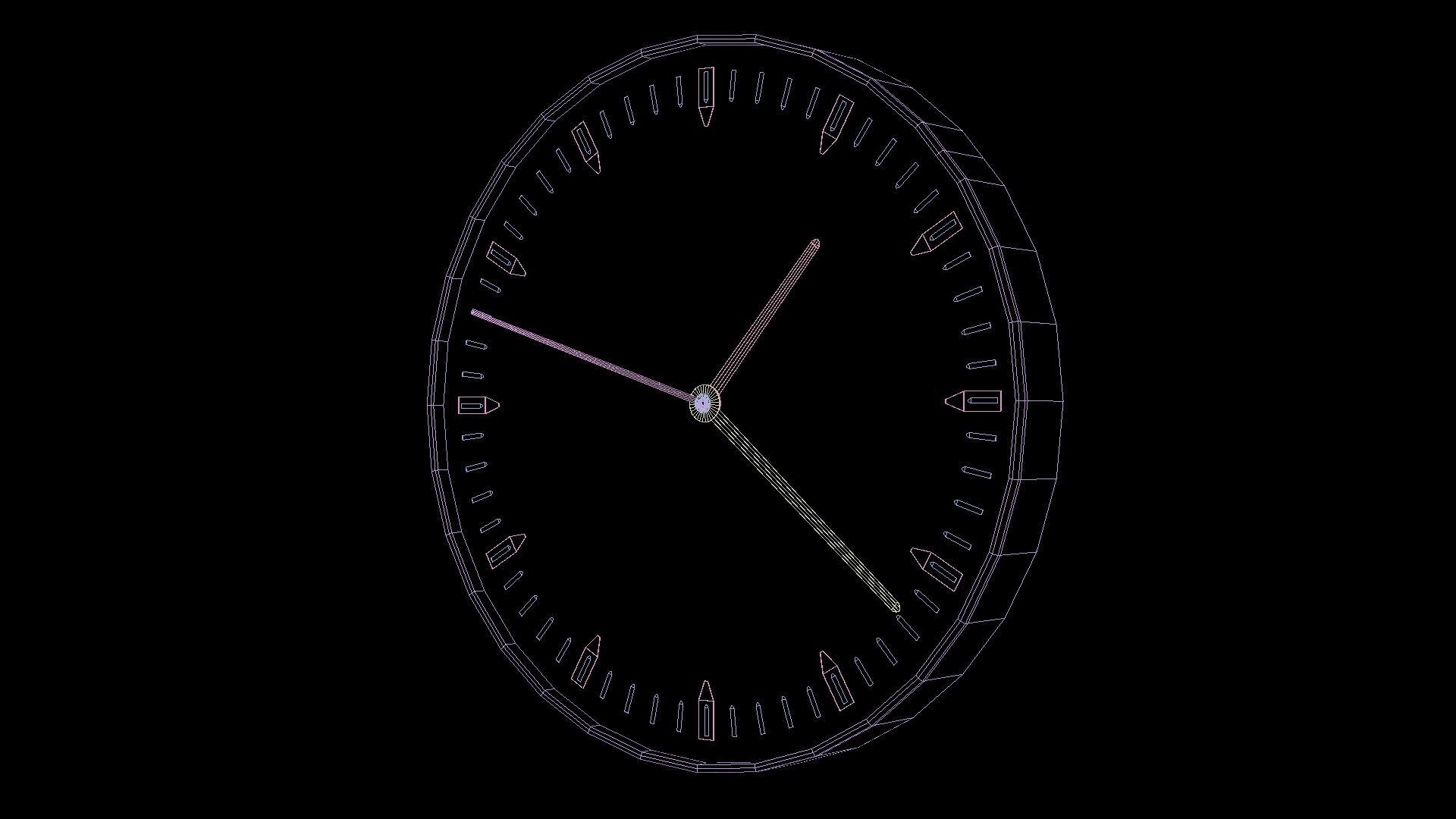 Wall Clock Low-poly 3D model_7