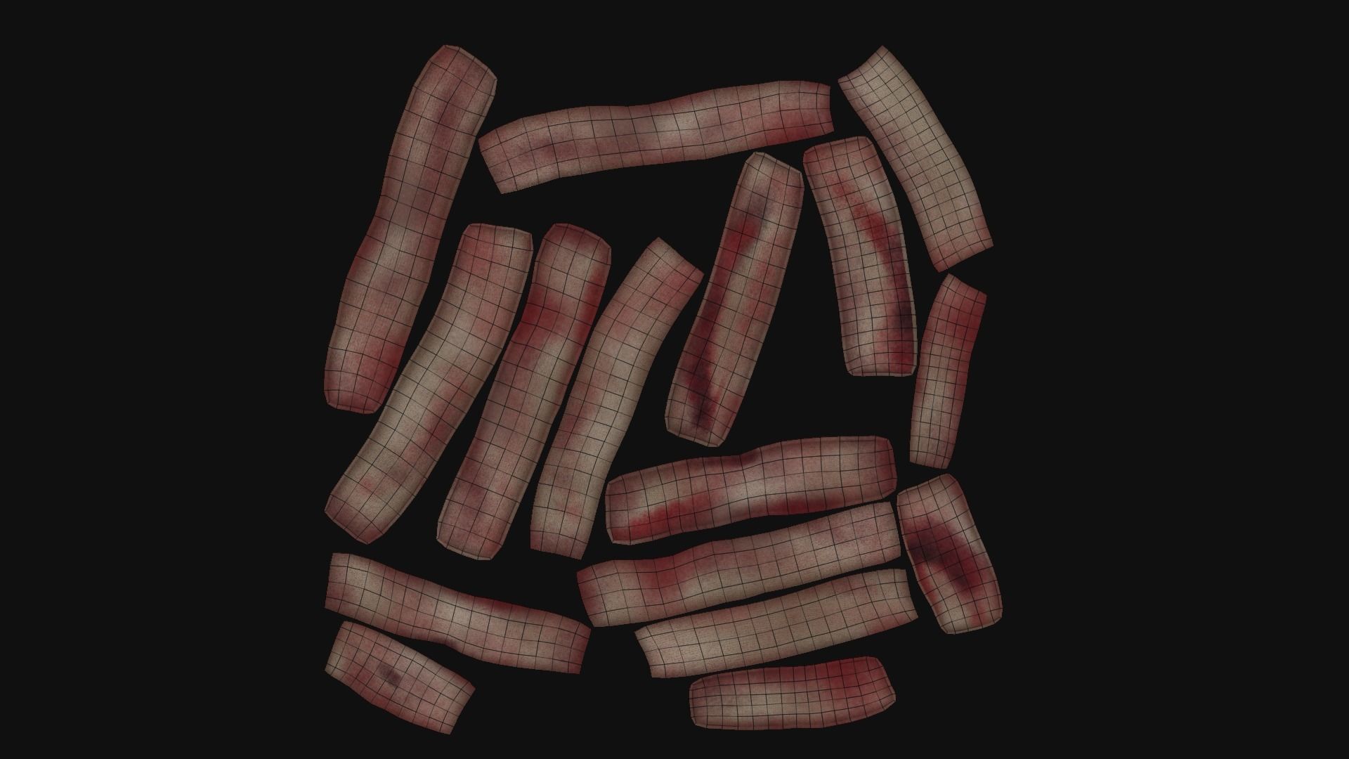 Terror Halloween Mask - Creepy Mummy Low-poly 3D model_10