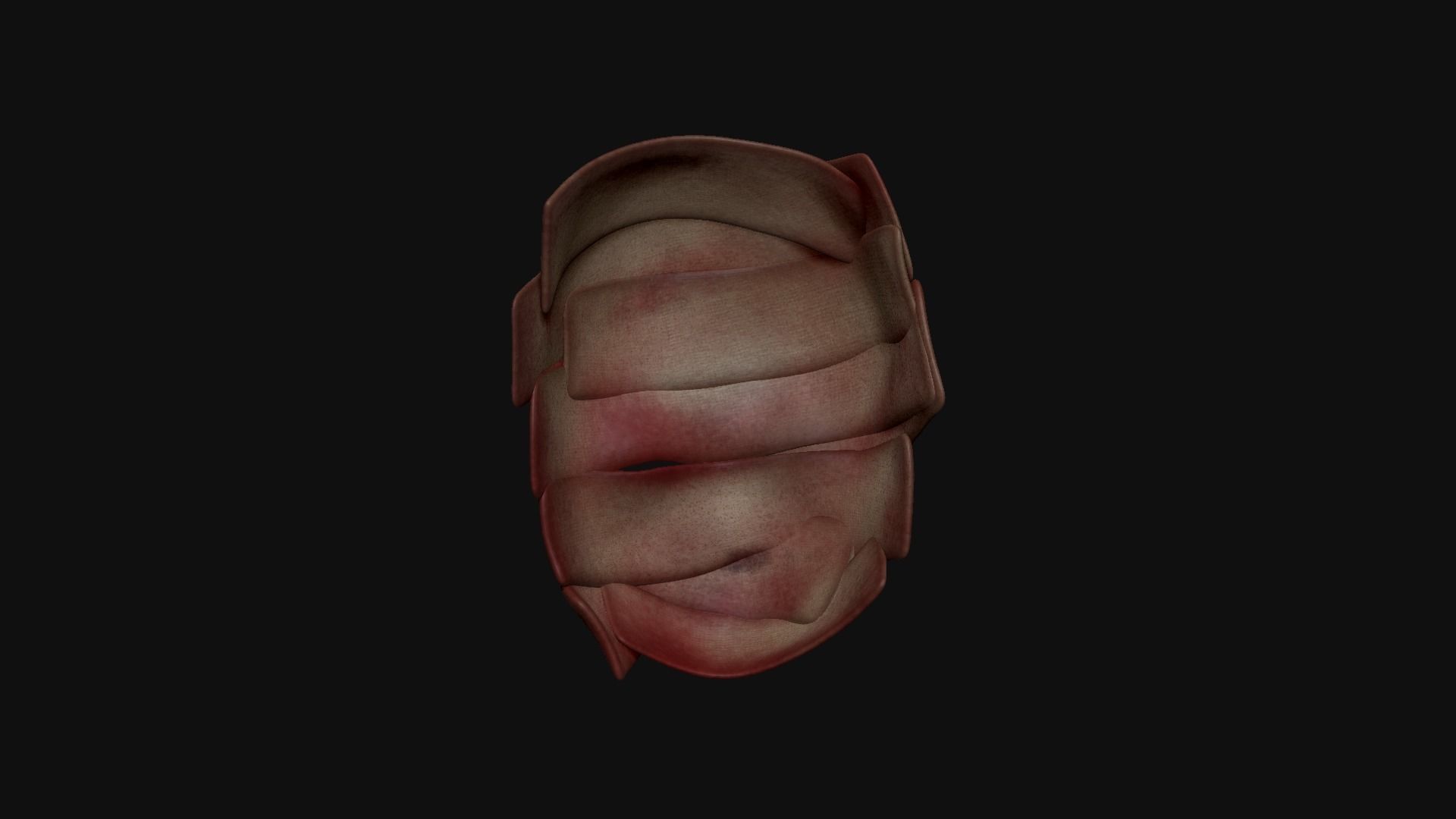 Terror Halloween Mask - Creepy Mummy Low-poly 3D model_5