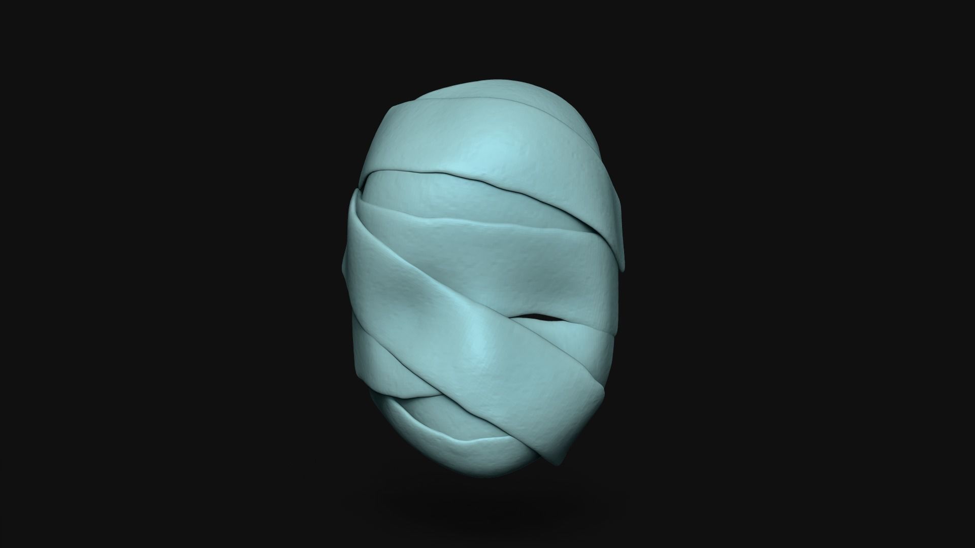 Terror Halloween Mask - Creepy Mummy Low-poly 3D model_6