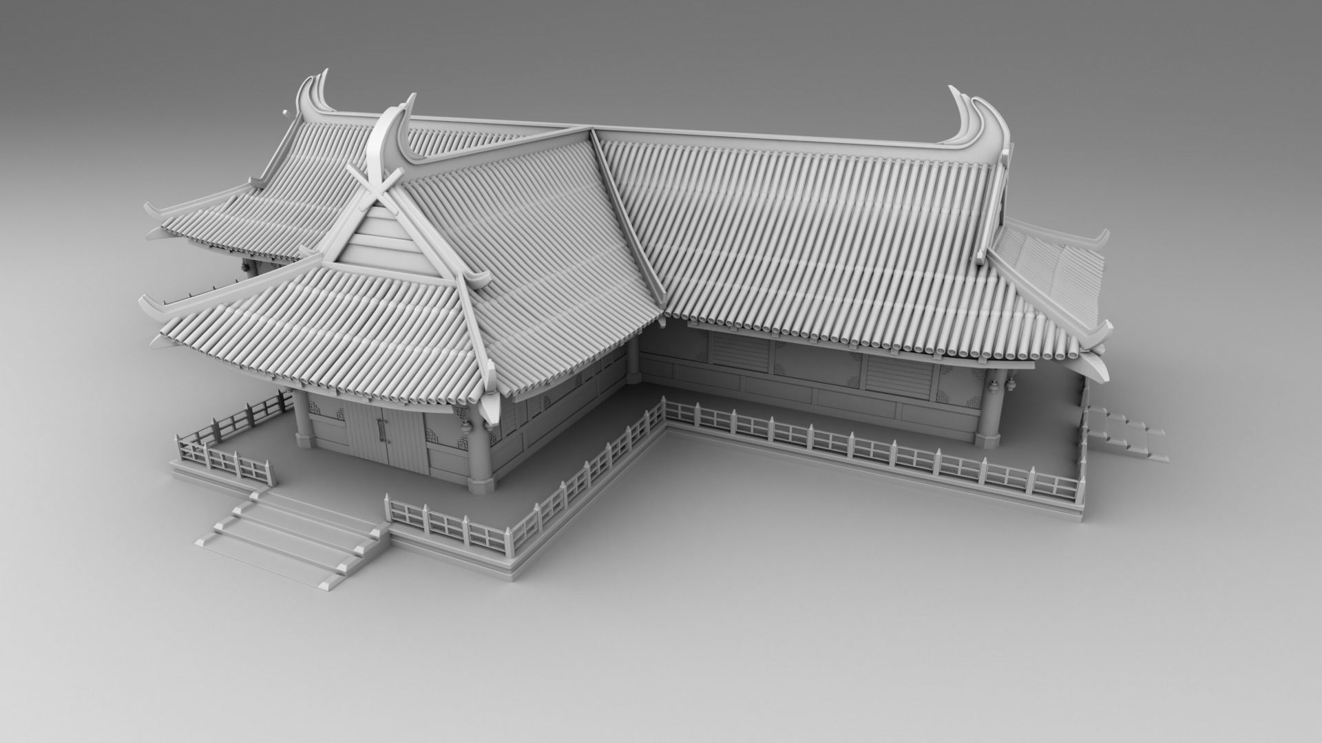 Chinese traditional house 20 3D print model_1