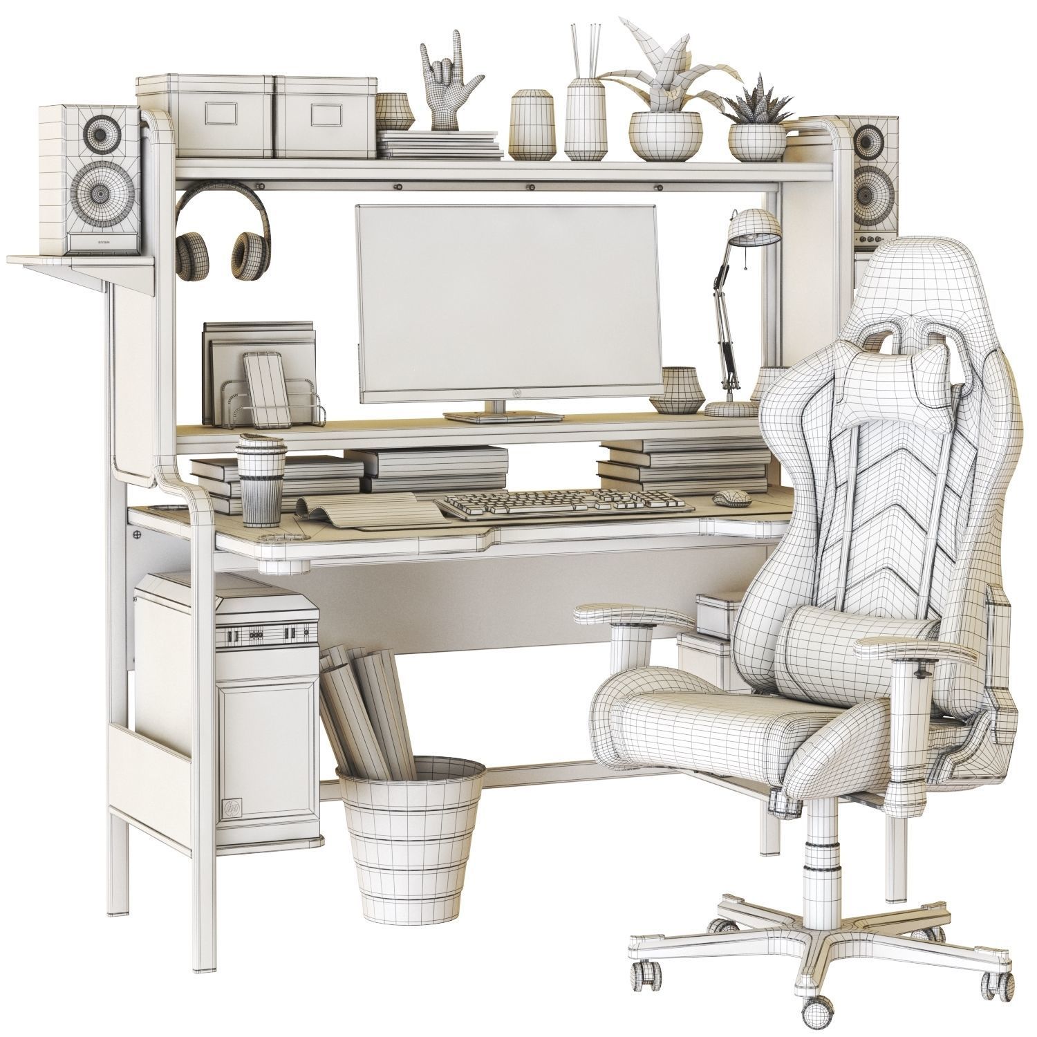 Office workplace 34 3D model_2
